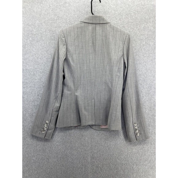 The Limited Women’s Suit Jacket Sz 2 Gray Plaid Pink 3 Button Long Sleeve Blazer - Picture 2 of 10